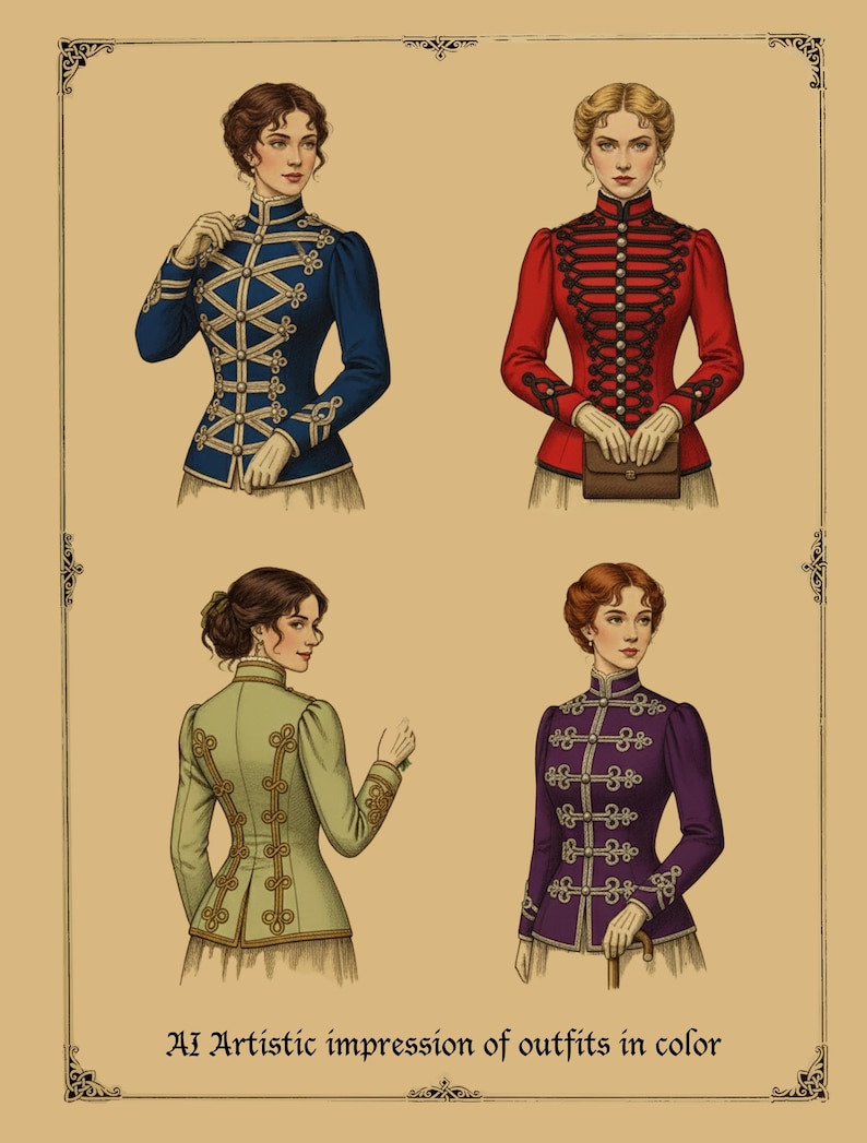 36 viktorianische Kleidungs-Schnittmuster: Kostüme im Downton-ABB-Stil (PDF Download) Bild 3