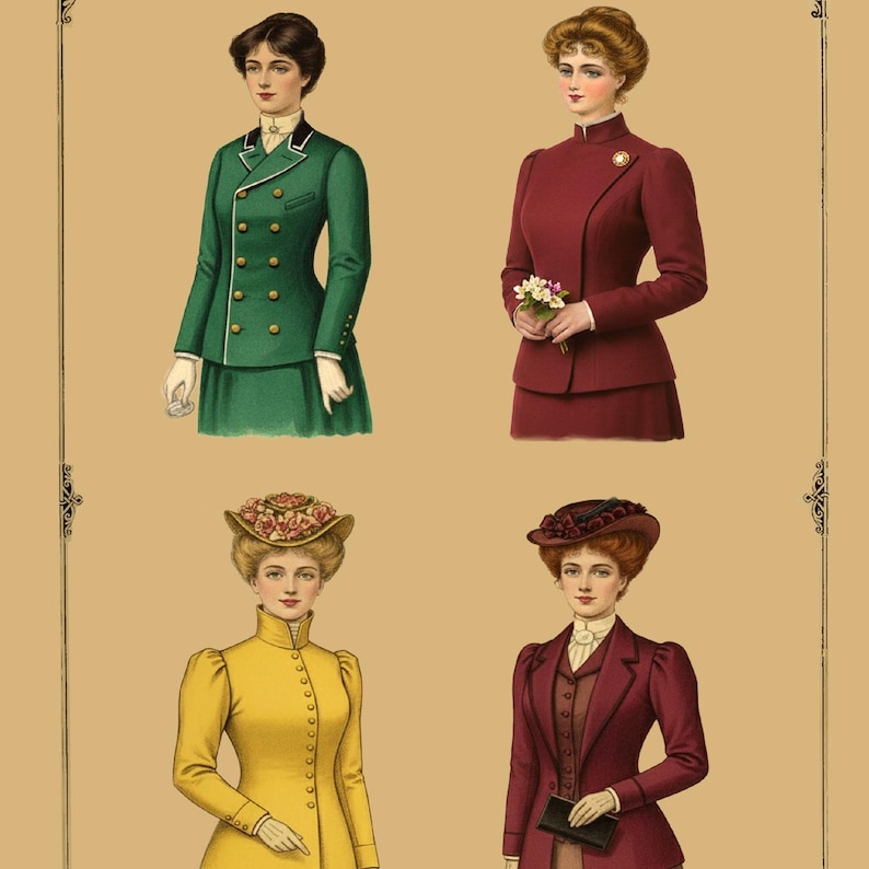 36 viktorianische Kleidungs-Schnittmuster: Kostüme im Downton-ABB-Stil (PDF Download) Bild 7