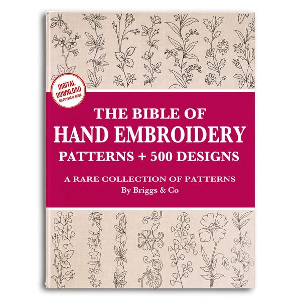 500 Hand Embroidery Patterns: Vintage Designs (PDF Download)