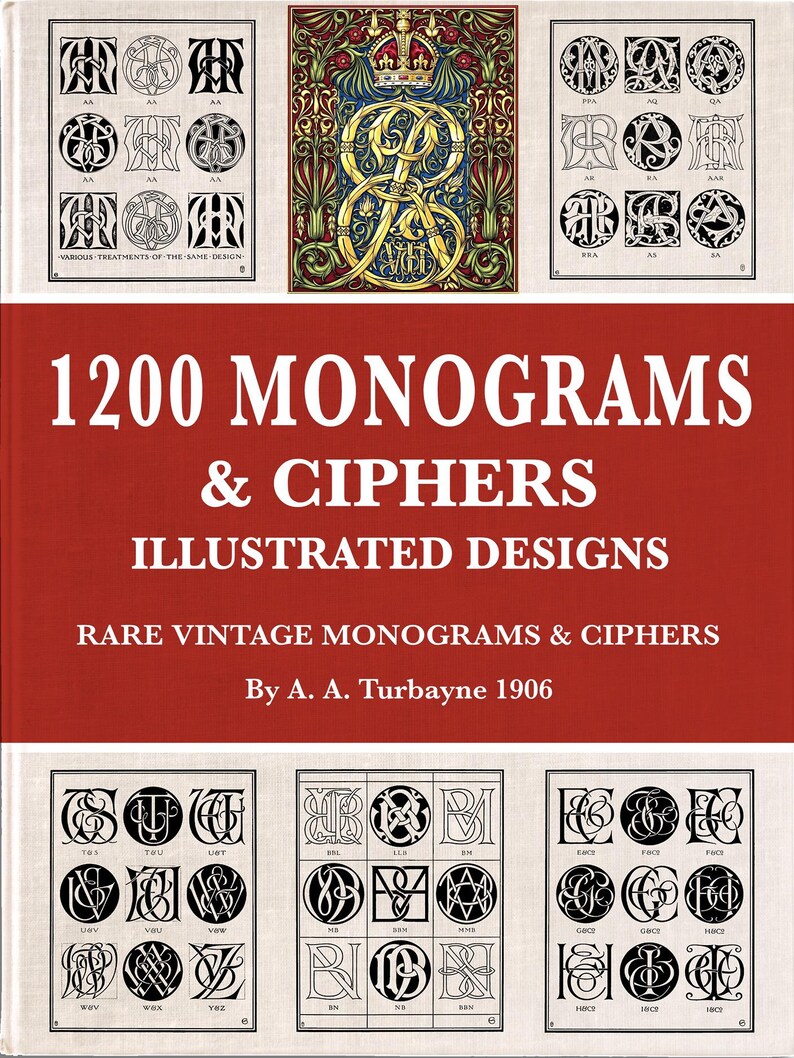 1200 Vintage Monogram & Cipher Designs: Illustrated Printable (PDF ...