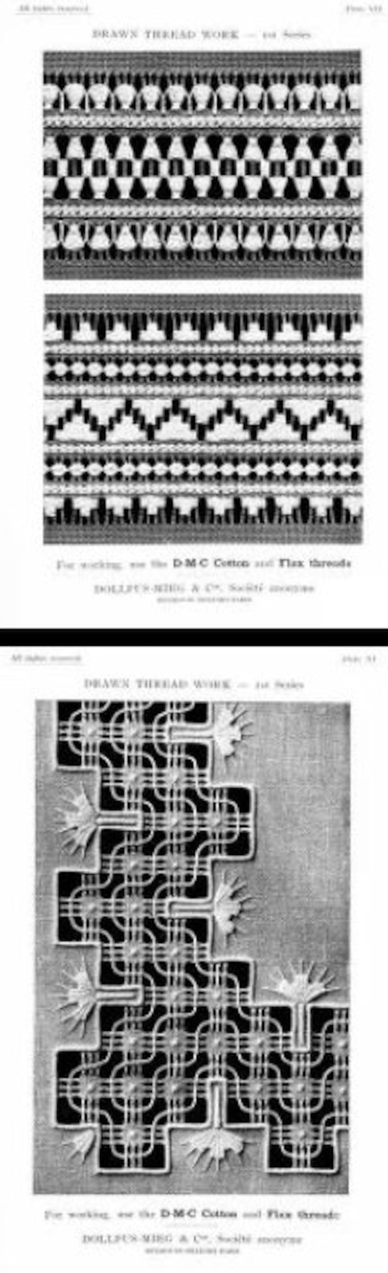 DRAWN THREAD WORK Embroidery Patterns Designs Stitches Etsy