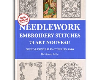 Art Nouveau Embroidery Patterns: 74 Needlework Designs (PDF Download)