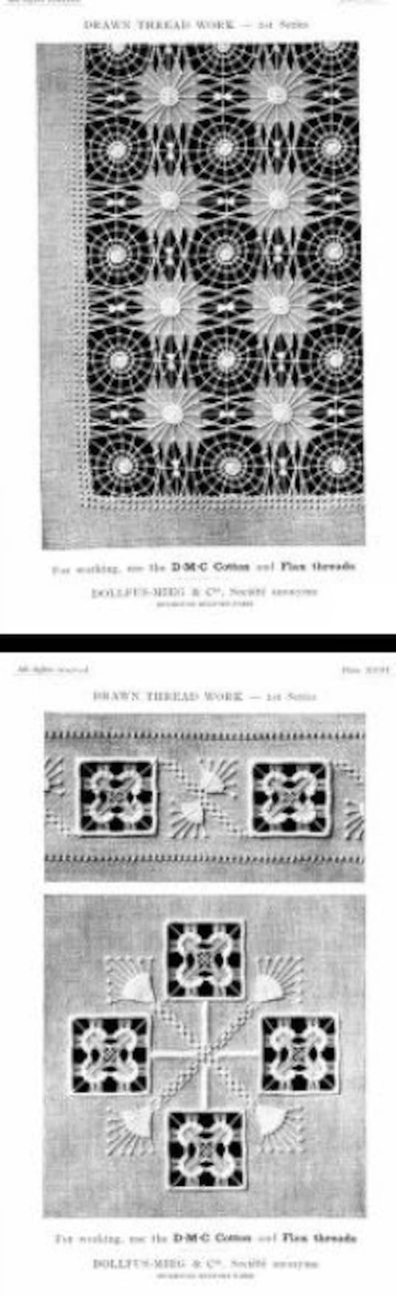DRAWN THREAD WORK Embroidery Patterns Designs Stitches Etsy