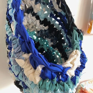 Blue Fabric Hanging Basket image 4