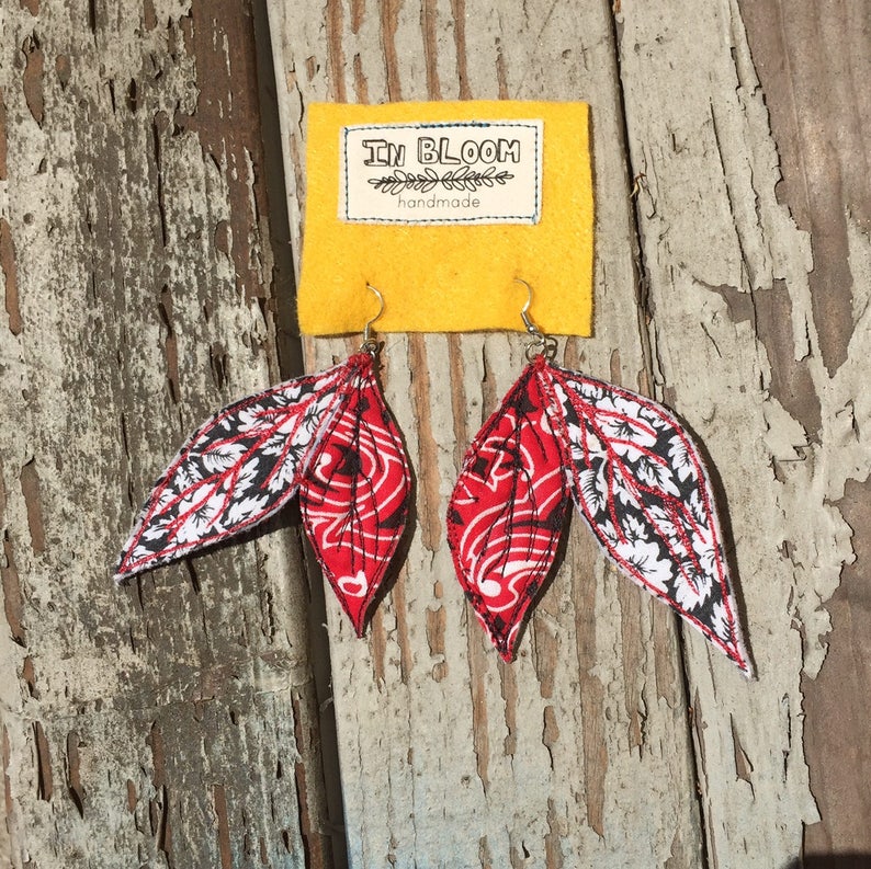 Fabric Earrings Leaf Collection 10 image 1