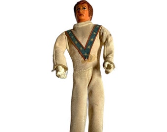 Vintage 1972 Ideal Evel Knievel Flexible Action Figure Doll King Of The Stuntmen World&#39;s Wildest Daredevil Made in Hong Kong Stunt Cycle