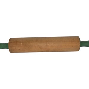 Mattarello in legno con manico verde vintage, utensili da cucina, utensili da forno, gadget in legno d&#39;acero Munising