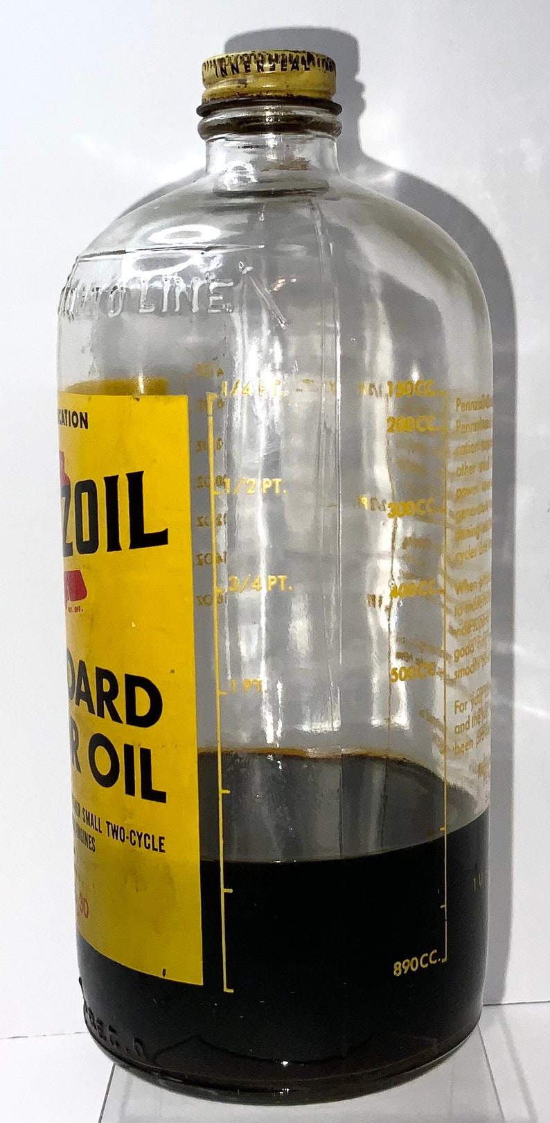 Pennzoil Outboard Motor Oil Glass Bottle Vintage Antique Etsy