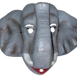 Máscara de Halloween de elefante republicano vintage del Partido Republicano, botón de campaña presidencial, pin, insignia, pin político, tamaño adulto, elección, raro