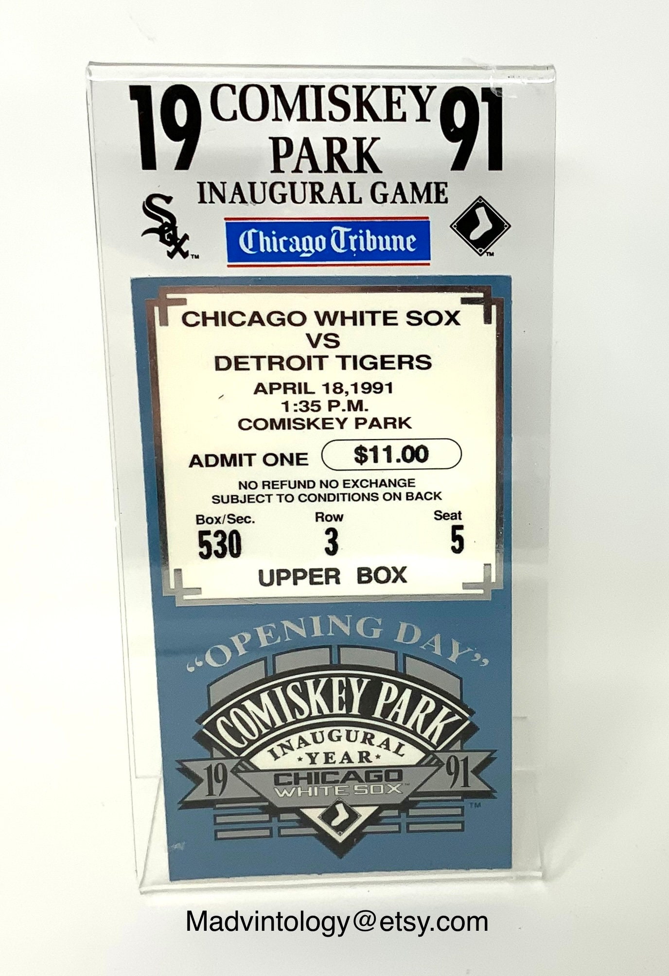 Vintage Chicago White Sox Comiskey Park Inaugural Year 1991 T