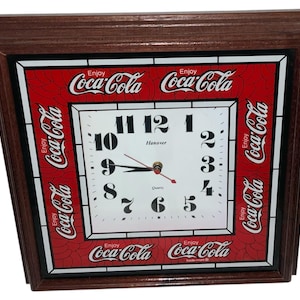 Vintage 1990’s Coca Cola Coke Advertising Wall Clock Battery Operated Vintage by Hanover