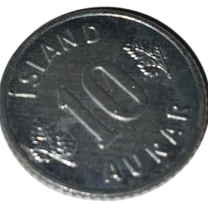 Moneta da 10 Aurar, banconota, denaro, banconote, contanti, vintage, autentica, originale, 1971, Islanda