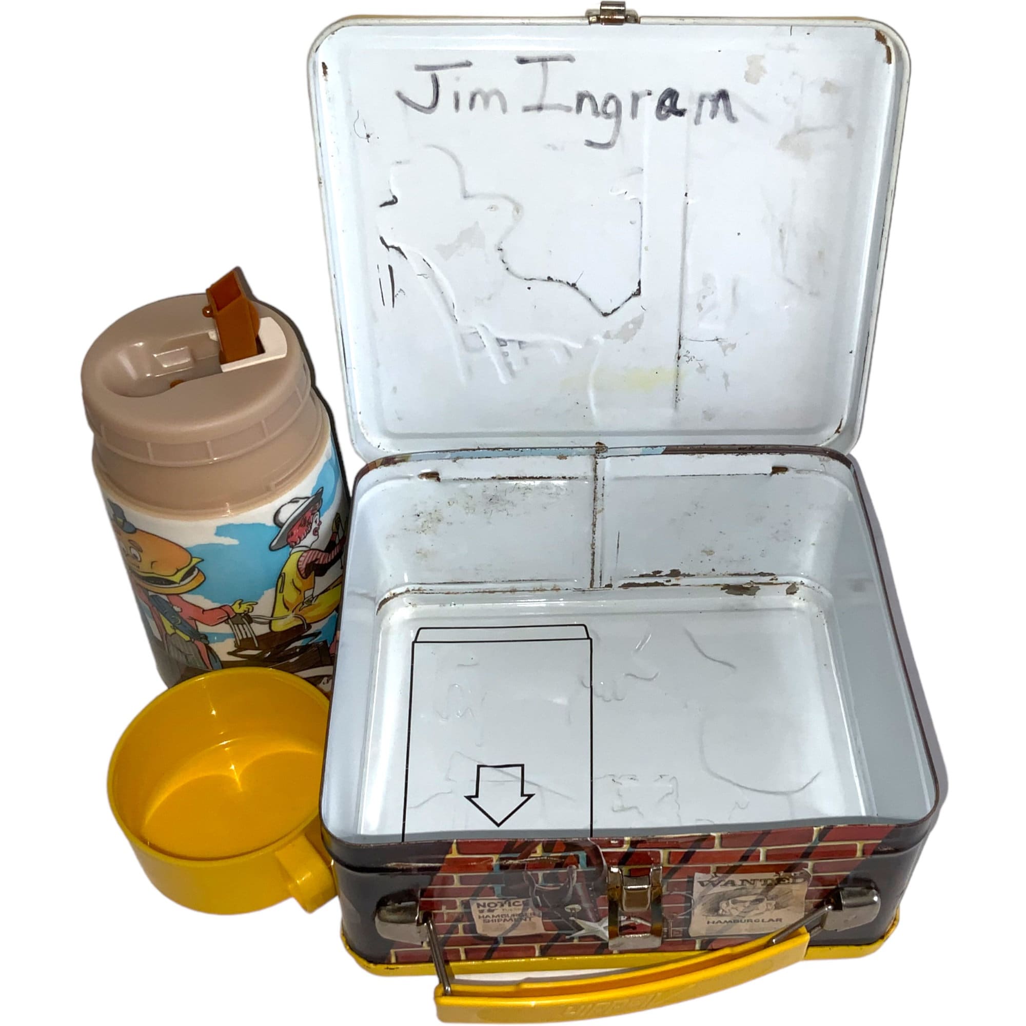 Vintage 1982 Mcdonalds Metal Lunchbox Set: Sheriff of Cactus