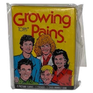 NOS Vintage 1988 Growing Pains Topps Wax Pack Collector Trading Cards Unopened Photo Cards Hit TV Television Sitcom