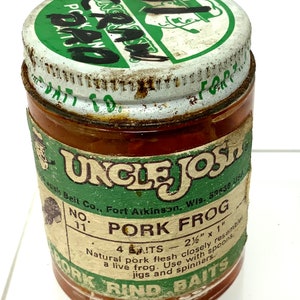 Vintage Uncle Josh Pork Rind Baits Pork Frog Fish Bait Lure Bait Tackle  Fishing No. 11 -  Canada
