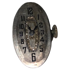 Vintage Bulova Damen 15 Jewel Zifferblatt Schweizer Herstellung Anfang 1900 Art Deco Weißgold gefüllt Steampunk