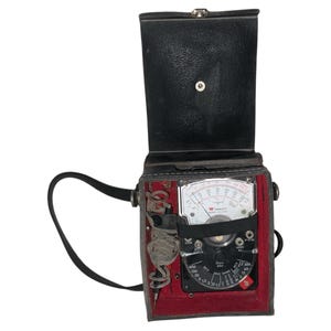 Vintage Triplett Model 310 Analog Volt-Ohm Meter Multimeter with Original Black Leather Case Ac/Dc Voltage Measurement