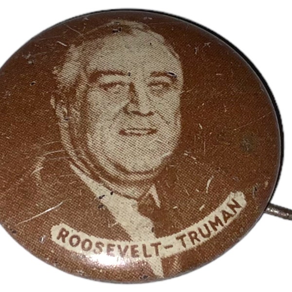 Vintage Franklin D. Roosevelt FDR Harry Truman Political Button Presidential Campaign Pinback Button Badge Pin 1940