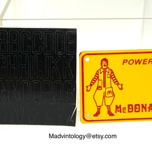 Vintage 1970’s McDonalds Happy Meal Prize Powered by McDonaldland Metal Bicycle License Plate Antique 1970’s Advertising