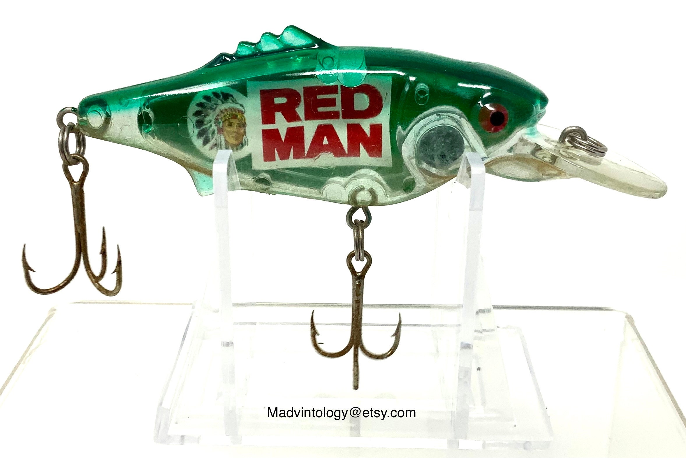 2004 red man chewing tobacco fishing lure Scarce Vintage Antique Estate Red Man Chewing Tobacco Advertising Fishing  Lure Bait Tackle Plug Crankbait