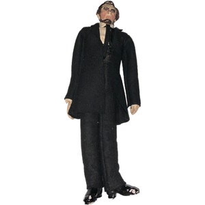 Antique Abraham Lincoln President Doll in Black Suit ULTRA RARE Vintage 1900’s