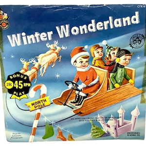 Vintage 1950’s  Winter Wonderland 45 RPM Vinyl Record Cricket Records in Original Picture Sleeve The Sound of Christmas