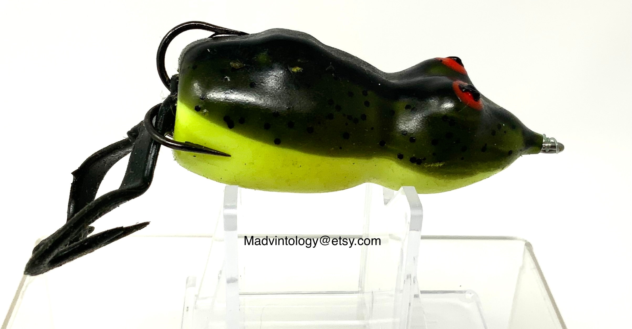 Vintage Fishing Lure Bait Crankbait Rubber Silicon Soft Body Frog Wit Red  Eyes Topwater -  Israel
