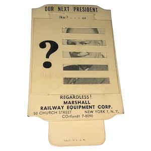 Spilla vintage del 1956 Dewight Ike Eisenhower Adlai Stevenson, tessera elettorale presidenziale, spilla con bottone, distintivo, RARO