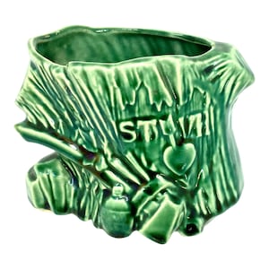 Vaso da fiori vintage McCoy Green Sweetheart in gres, anni '50, realizzato negli Stati Uniti.