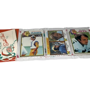 Pacote de cartões esportivos colecionáveis de futebol americano da NFL, ultra raro, NOS Vintage 1979, Natal, Papai Noel