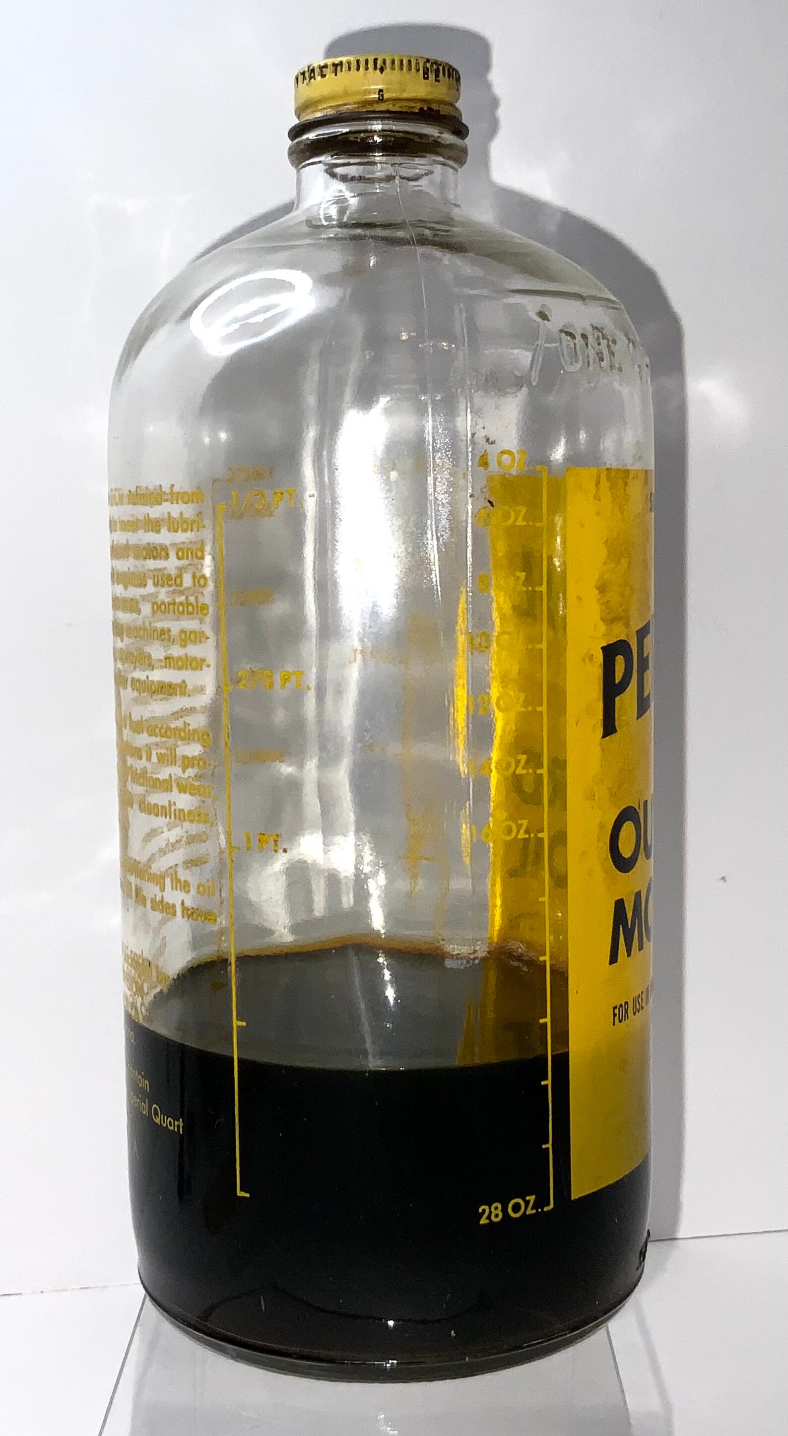 Pennzoil Outboard Motor Oil Glass Bottle Vintage Antique Etsy