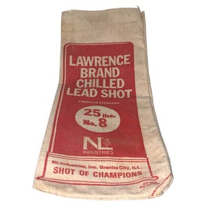 Vintage Lawrence Chilled Lead Shot Canvas Bag Hunter Outdoorsman