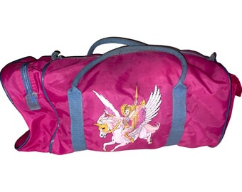 RARE Vintage Swift Wind She-ra Princess of Power Duffle Bag Pink Horse MOTU Mattel Flying Unicorn Authentic G1 Retro Tote