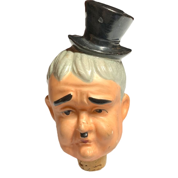 Oliver Hardy of Laurel and Hardy Bottle Stopper Cork Black Top Hat