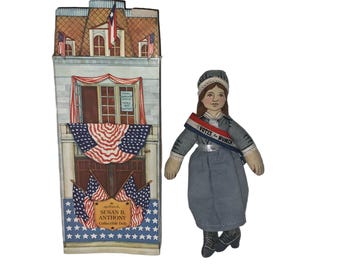 Vintage Susan B Anthony Cloth Doll, Hallmark 1979 in Original Box