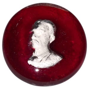 Vintage Theodore Roosevelt röd glassulfidknappnål