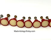 Vintage Red and White Bakelite Door Drawer Knobs Pulls Lot of 10 Antique Architecture Hardware