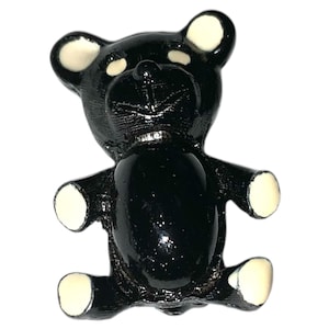 Vintage Schwarz Emaille Teddy Bär Figural Brosche Pin Kostüm Schmuck