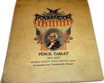 Vintage George Washington Composition Book Notebook Pencil Tablet School Series No. 217 President Writing Pad