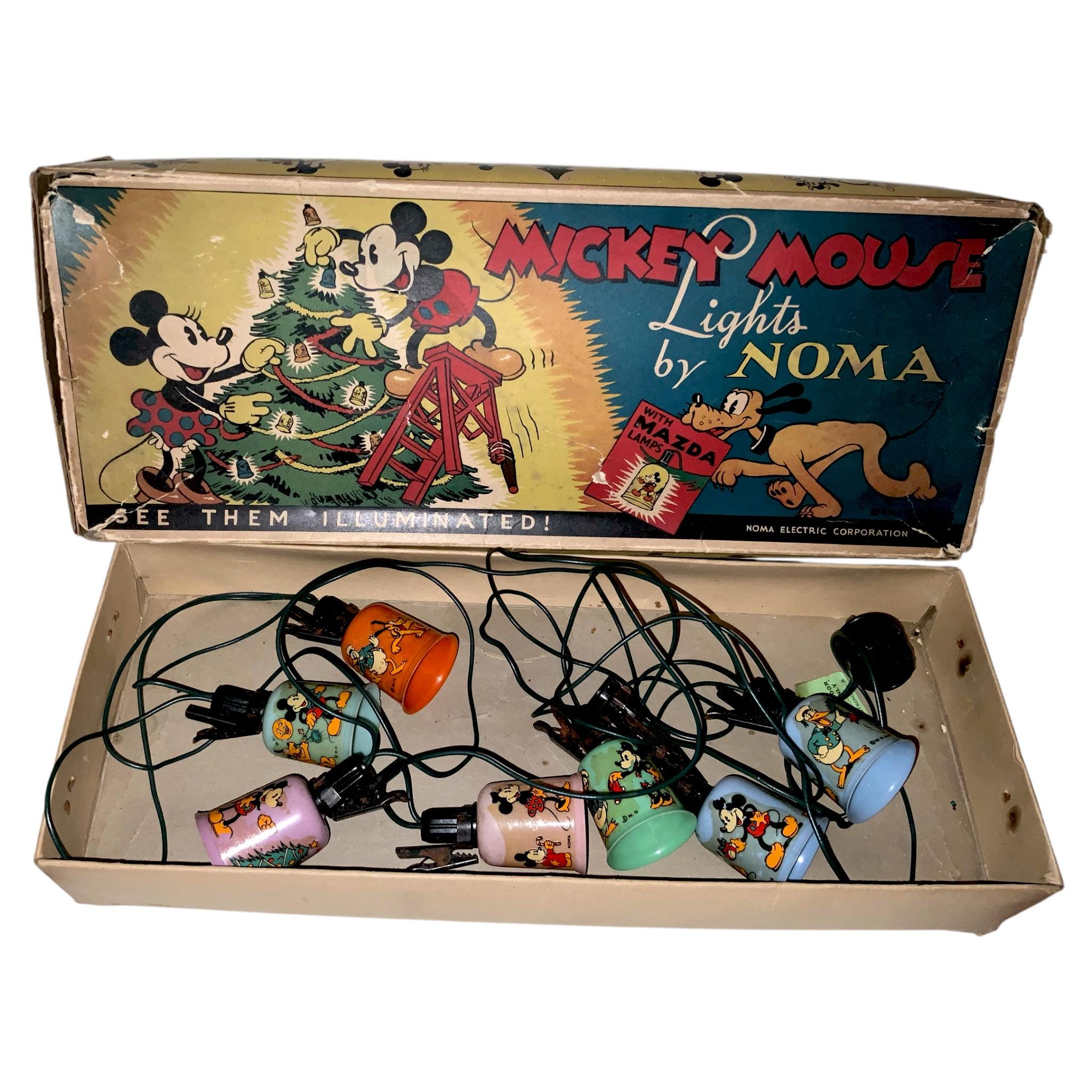 Vintage 1930's Mickey Mouse Christmas Bell Lights by Noma Ornament