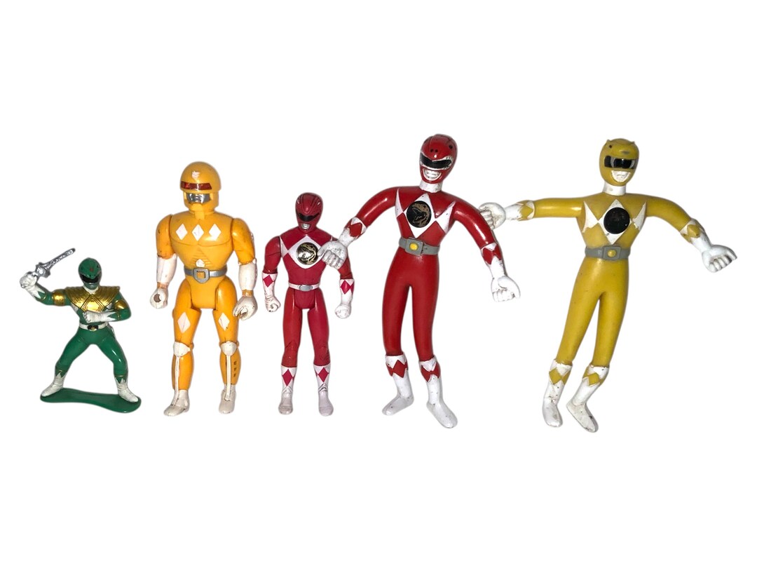Vintage Lot of 5 Mighty Morphin Power Rangers Toys Figures Yellow Red ...