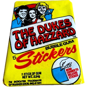 RARE NOS Vintage The Dukes of Hazzard Donruss Wax Pack Collector Trading Cards Unopened