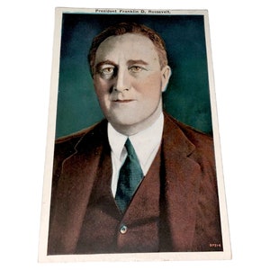 Vintage FDR Franklin Roosevelt President Presidential Campaign Postcard Photo Pictorial