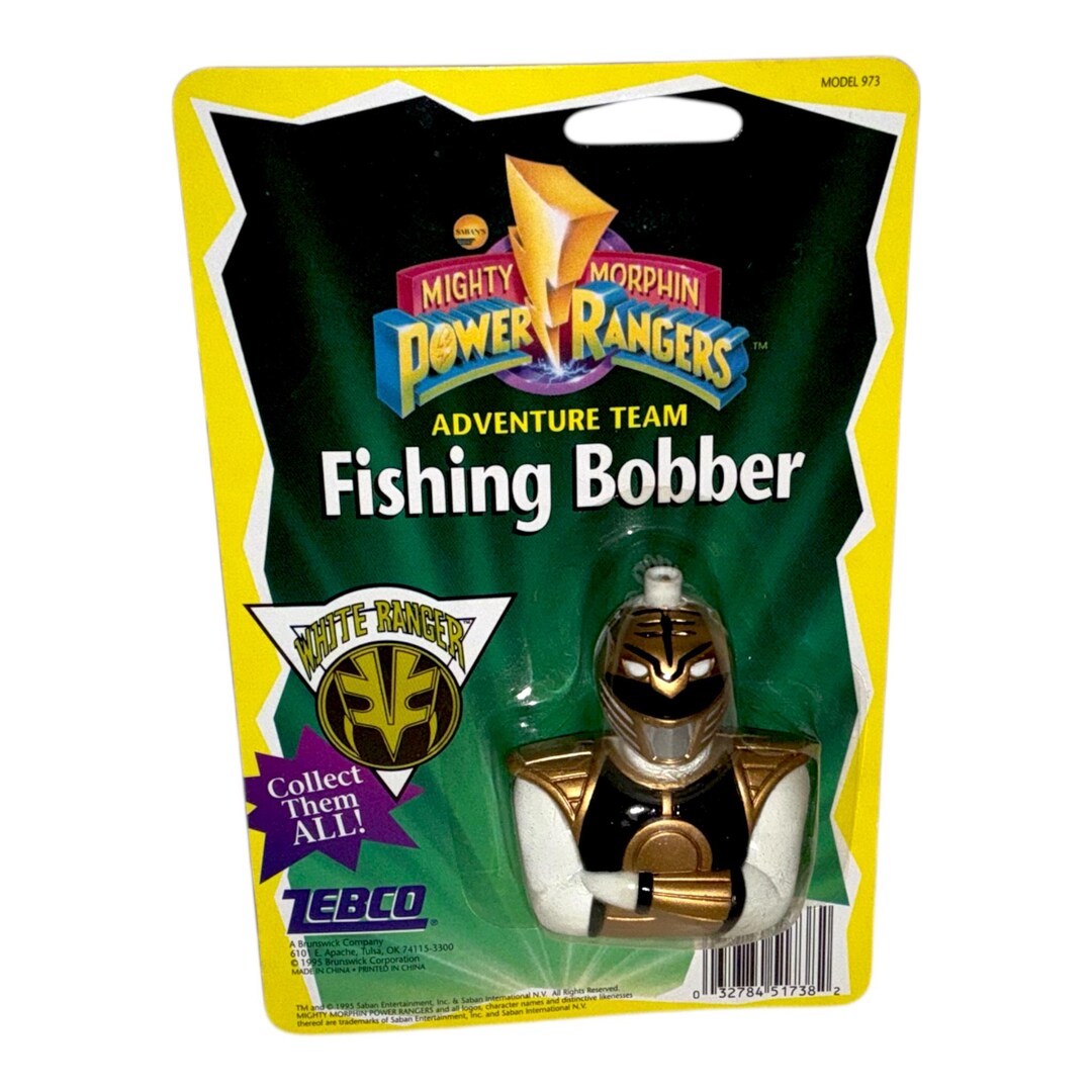 Vintage Zebco Mighty Morphin Power Rangers White Ranger Fishing Bobber ...
