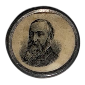Antique 1888 General Ben Benjamin Harrison For President American Political Presidential Campaign Pinback Badge Stud