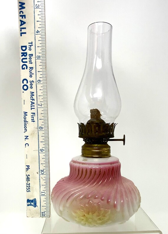 Vintage Small Embossed Chrysanthemum Milk Glass Pale Pink