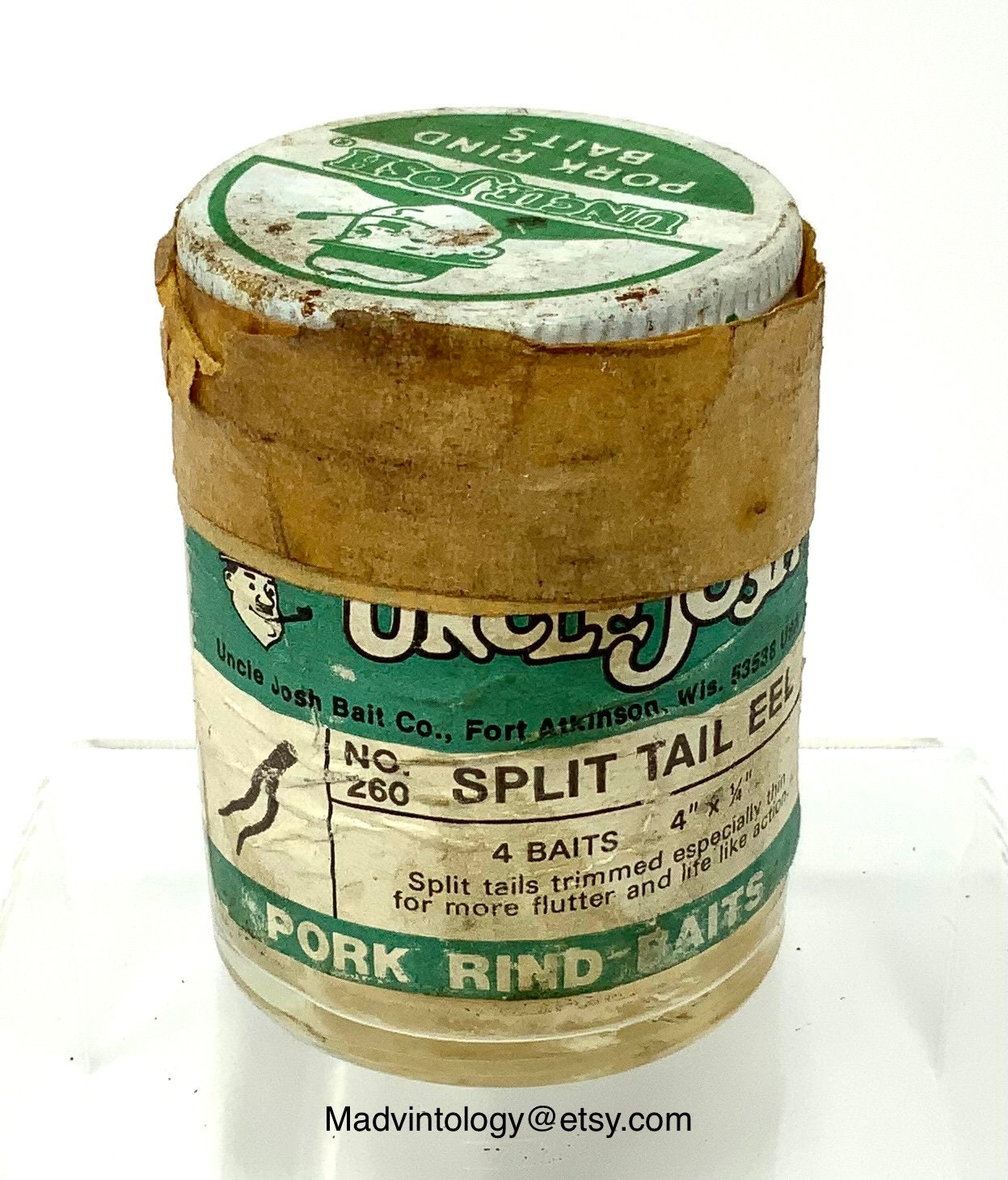 Scarce Vintage Uncle Josh Pork Rind Baits Pork Split Tail Eel Fish