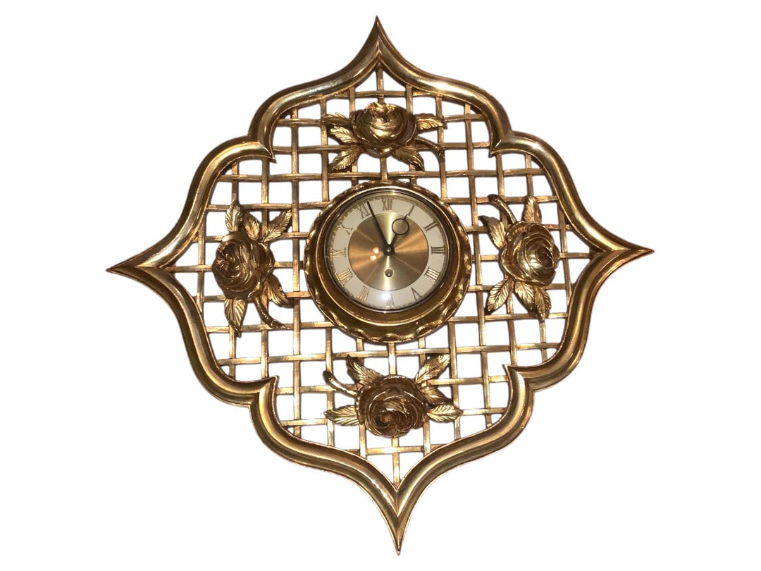 Vintage Ornate Gold Syroco Wall Clock, Key Wound, MCM Decor - Etsy