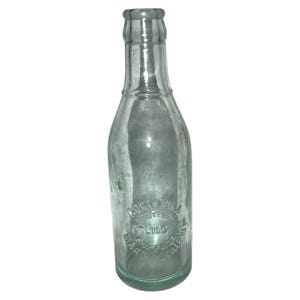 Antique RARE Coca Cola Coke Bottle Martinsville VA Round Slug Plate Aqua Green Glass Early 20th Century