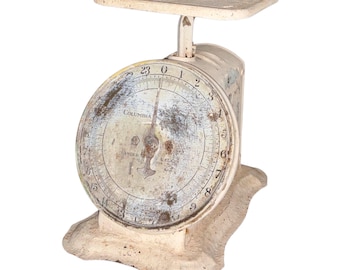 Balanza antigua de la tienda de cocina familiar Columbia, 24 libras, c. 1907, Lander Frary & Clark